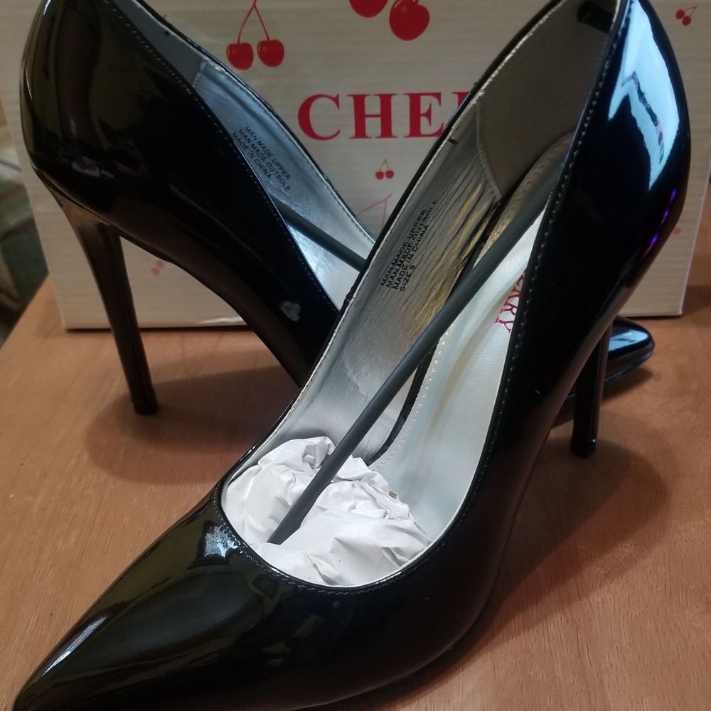 Chic Black Patent Leather Heels